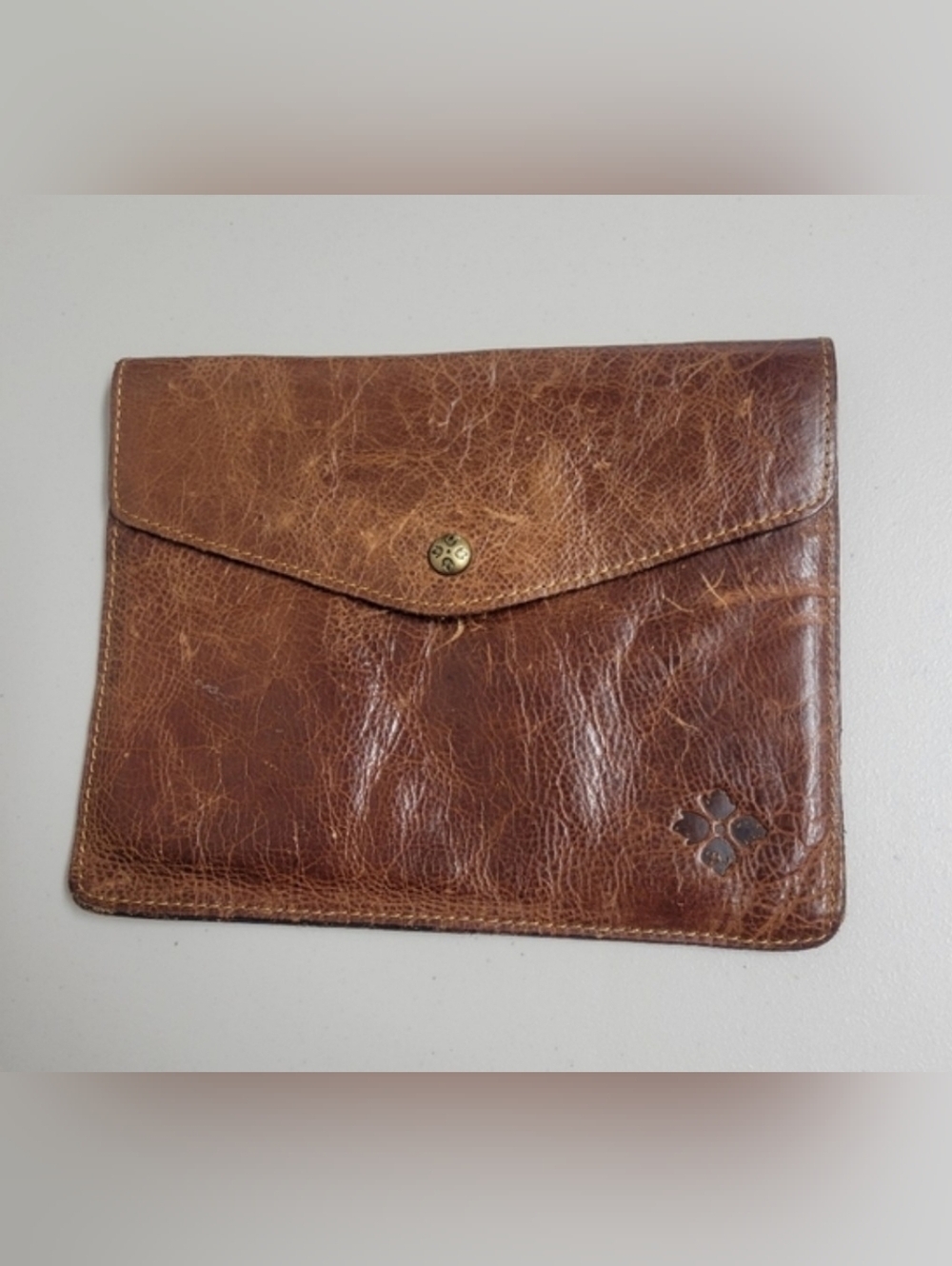 Patricia Nash Brown Leather Wallet Clutch.